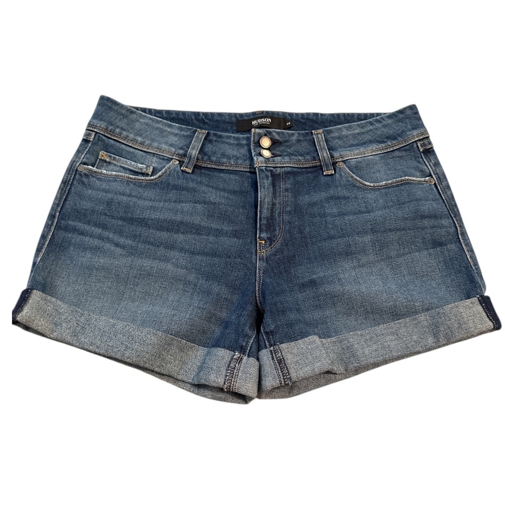 Hudson‎ Los Angeles Croxley Denim Shorts Size 29 Blue Cuffed Resortwear Normcore